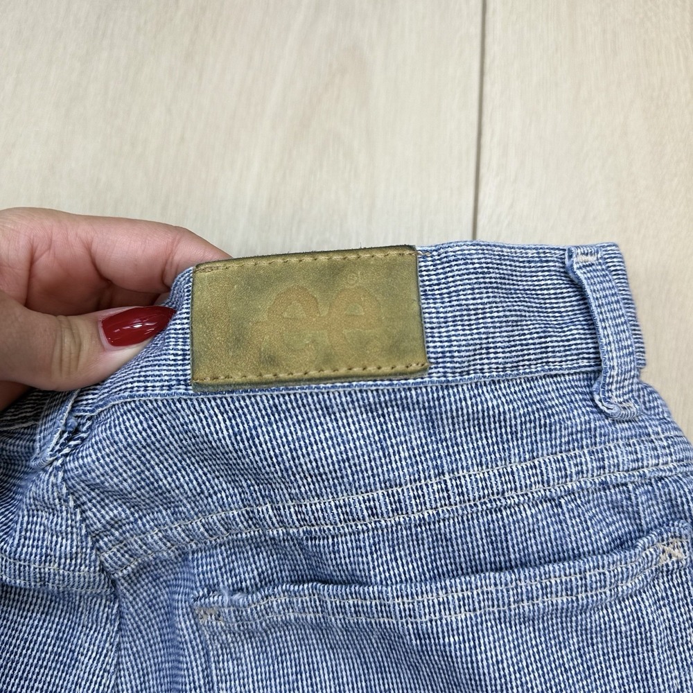 Vintage 1990's Lee USA High Rise Blue Micro Check Mom Shorts Size 12 Med 90s - Picture 9 of 13